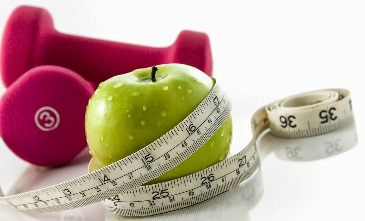 μήλο και αλτήρες για απώλεια βάρους κατά 10 κιλά το μήνα